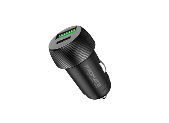 Promate DriveGear-20W Car Charger, Ultra-Fast Mini Car Cigarette Lighter Adapter with 20W USB-C Power Delivery